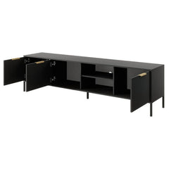 Lars Large Wooden TV Stand in Anthracite and Gold - 203cm - Furniture One Shop