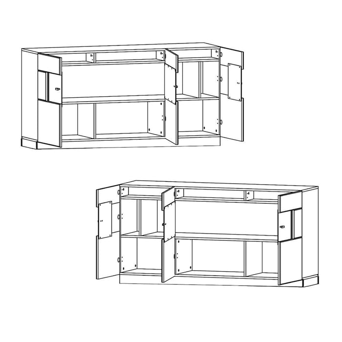 Nata 84 Display Sideboard Cabinet in Black High Gloss