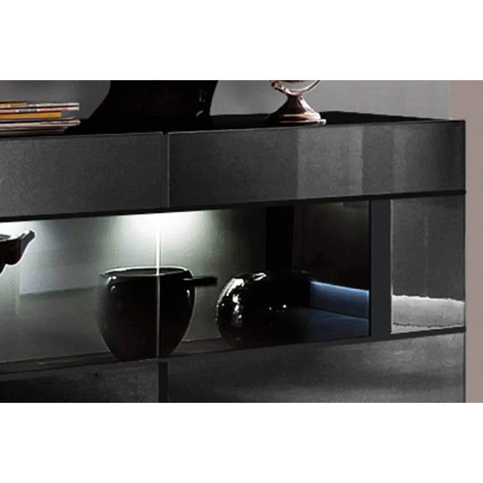 Nata 84 Display Sideboard Cabinet in Black High Gloss