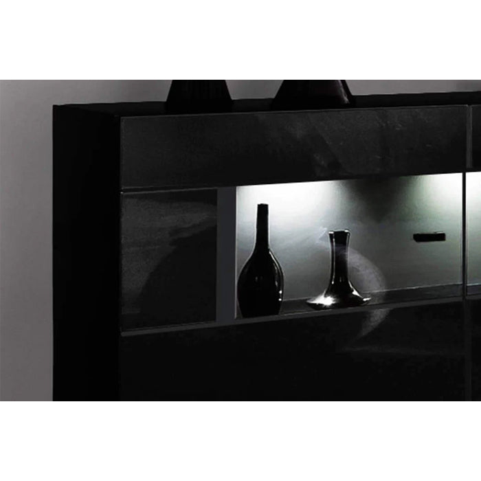 Nata 84 Display Sideboard Cabinet in Black High Gloss