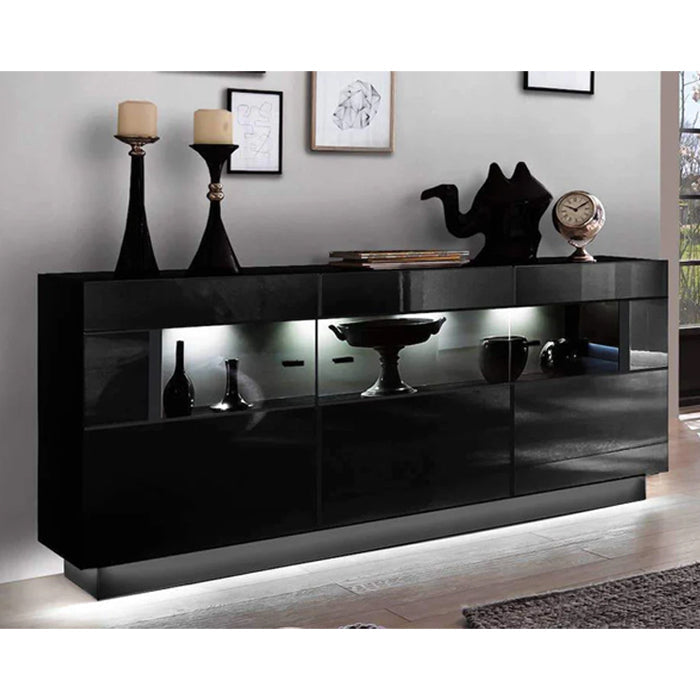 Nata 84 Display Sideboard Cabinet in Black High Gloss