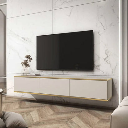 Oro Floating TV Cabinet in Beige - 175cm - Furniture One Shop