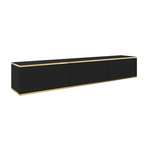 Oro Floating TV Cabinet in Black - 175cm - Furniture One Shop