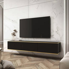 Oro Floating TV Cabinet in Black - 175cm - Furniture One Shop