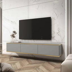 Oro Floating TV Cabinet in Grey - 175cm - Furniture One Shop