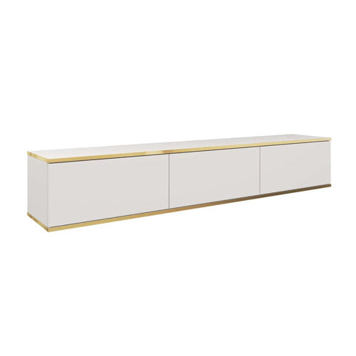 Oro Floating TV Cabinet in White - 175cm